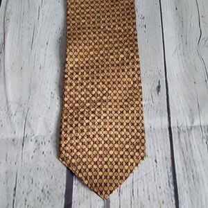 Vintage Bill Blass Yellow & Maroon Pattern Tie